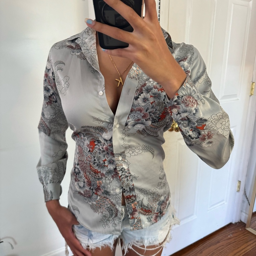 Patterned Fitted Button Up Stuart Lang - image 2